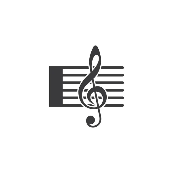 Música Nota Logo Vector Diseño Ilustración Fondo — Archivo Imágenes Vectoriales