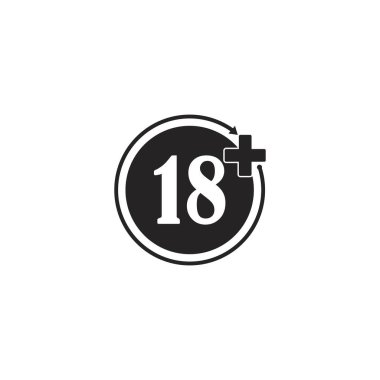 Plus 18 Movie vector icon isolated on transparent background