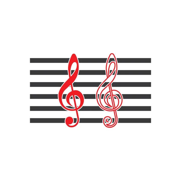 Muzyka Uwaga Logo Wektor Projekt Ilustracja Tło — Wektor stockowy