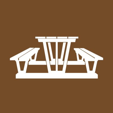 Piknik tablo simgesi vektör çizimi, sembol ve arkaplan