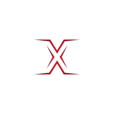 X harfi logo vektör çizim şablonu