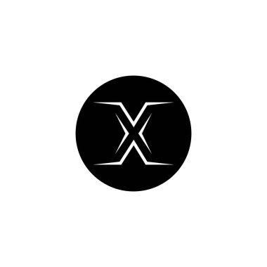X harfi logo vektör çizim şablonu
