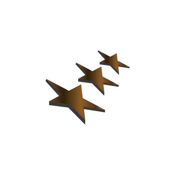 Three Star Logo Vector Illustration Design Background — Stock Vector