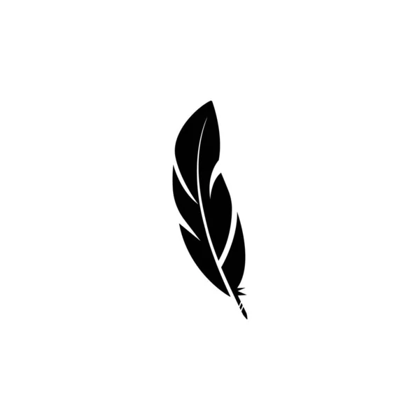 Tüy Vektör Siluet Simge Logo Tasarımı Illüstrasyonu — Stok Vektör