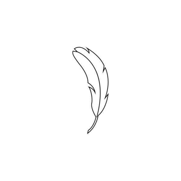 Pluma Vector Silueta Icono Ilustración Diseño Logo — Vector de stock