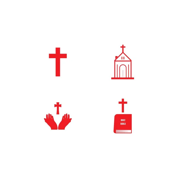 Symbol Des Christlichen Kreuzes Vektor Illustration Design Vorlage — Stockvektor