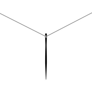 İğne ikonu vektör çizimi, sembol arkaplanı dikilüyor.