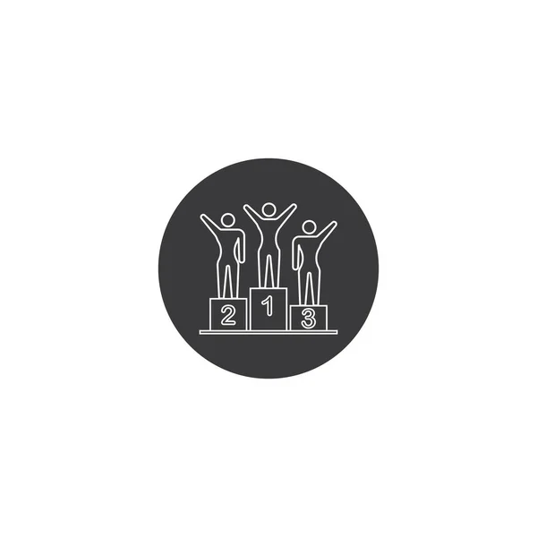 Winner Podium Icon Pedestal Logo Vector Illustration — Stock Vector