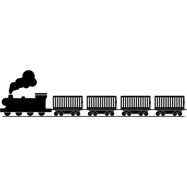 Trem Ícone Vetor Ilustração Logotipo Design Fundo —  Vetores de Stock