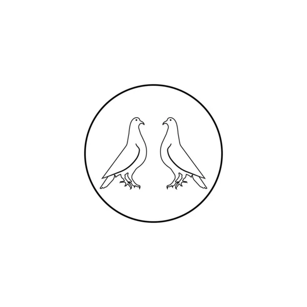 Illustration Icône Vectorielle Silhouette Pigeon — Image vectorielle