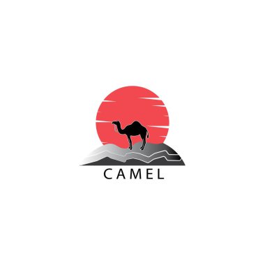 Camel logo vector illustration design background