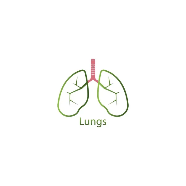 Lungen Symbol Vektor Illustration Logo Design Vorlage Und Hintergrund — Stockvektor