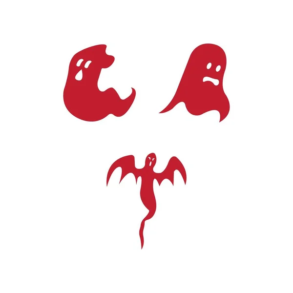 Ghost Ikon Vektor Illustration Logotyp Design Isolerad Vit Bakgrund — Stock vektor