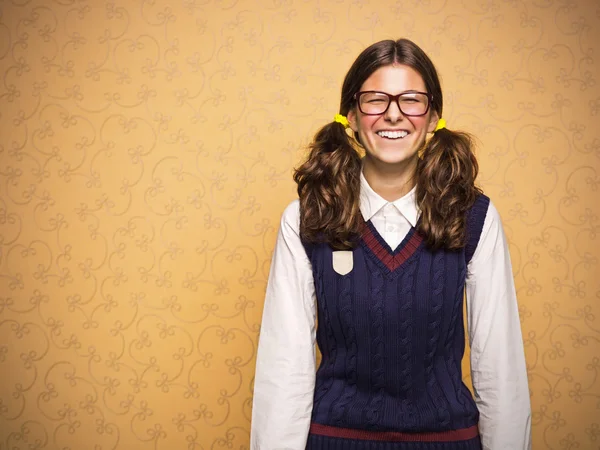 Portrait of young female nerd — Stock Photo, Image