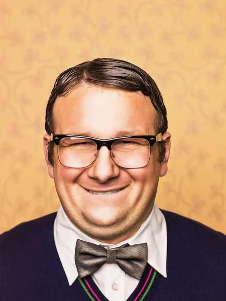 Portrait of fat male nerd — Stock Photo, Image