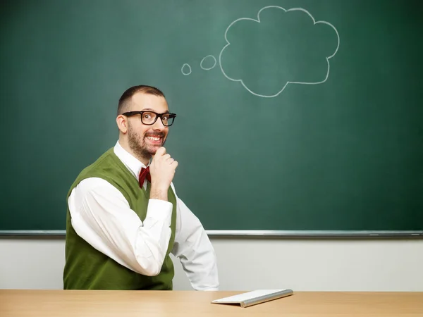 Male nerd thinking — Stock Photo, Image