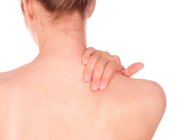 Woman with neck pain — Stock Photo, Image