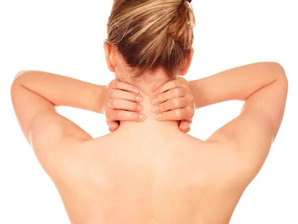Nő a nyaki fájdalom — Stock Fotó