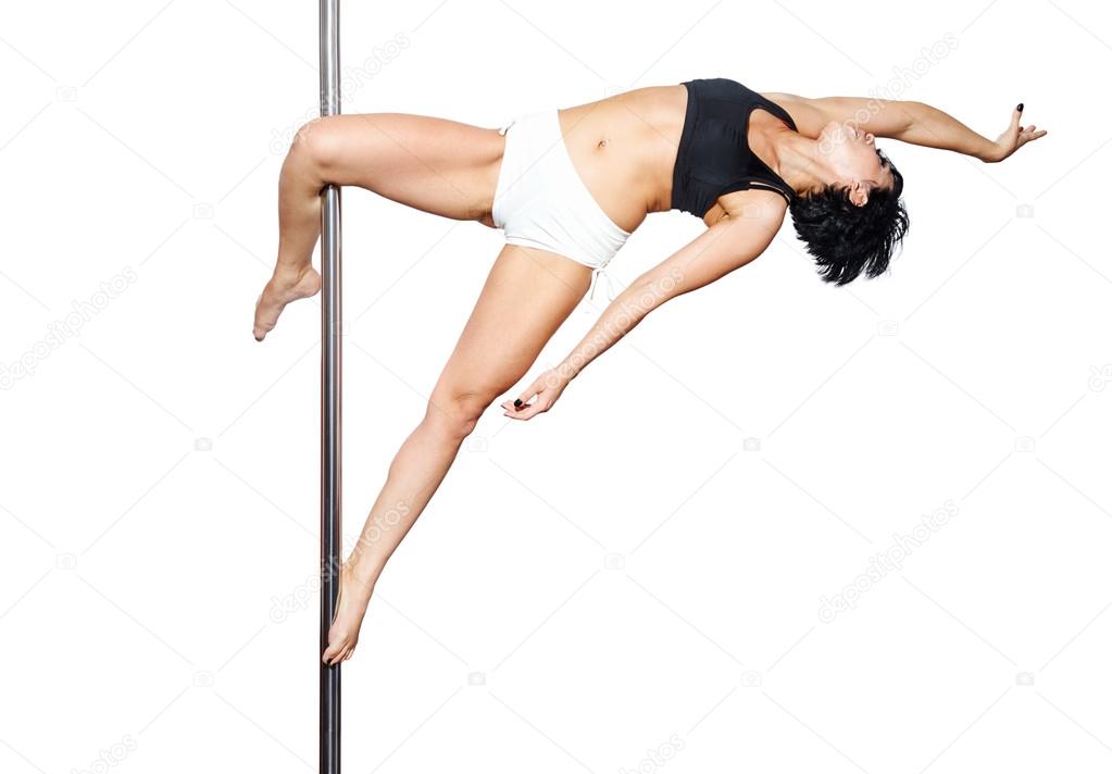 Young woman exercise pole dance