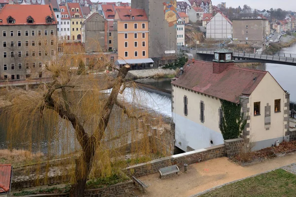 Gorlitz Grlitz Alemanha Dezembro 2018 Old Town Bridge Altstadtbrke Rio — Fotografia de Stock