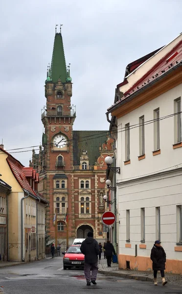 Frydlant Tjeckien December 2018 Rådhuset Frydlant Masaryk Square Liberec District — Stockfoto
