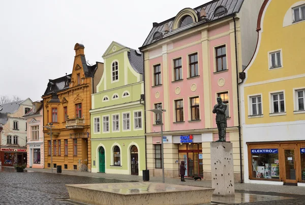 Frydlant Τσεχική Δημοκρατία Δεκεμβρίου 2018 Σπίτια Στην Πλατεία Masaryk Στο — Φωτογραφία Αρχείου