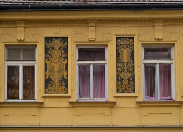 체코의 프라들 역사적 다운타운에 집들의 — 스톡 사진