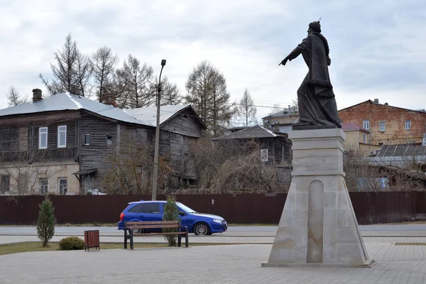 Aleksandrov Regione Vladimir Russia Aprile 2021 Monumento Bronzo Allo Zar — Foto Stock