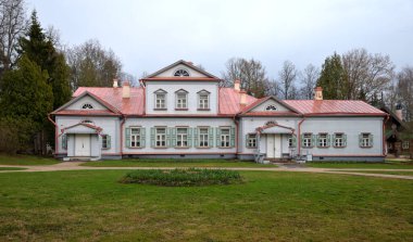Manor House, Abramtsevo Müzesi, Moskova bölgesi yakınlarındaki Sergiev Posad kasabası, Rusya 