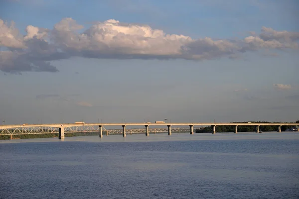 Kosztroma Autópálya Híd Autópálya Híd Volga Folyón Nyári Napon Oroszország — Stock Fotó