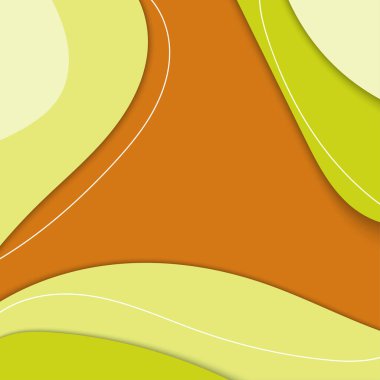 Orange paper cut abstract design background template with summer color