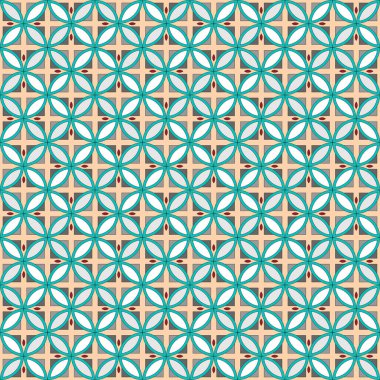 Dekoratif mozaik fayanslar soyut dikişsiz arka plan vektörü, sınırsız doku duvar kağıdı, kalıp dolguları, web sayfası arka planı, yüzey dokuları için kullanılabilir