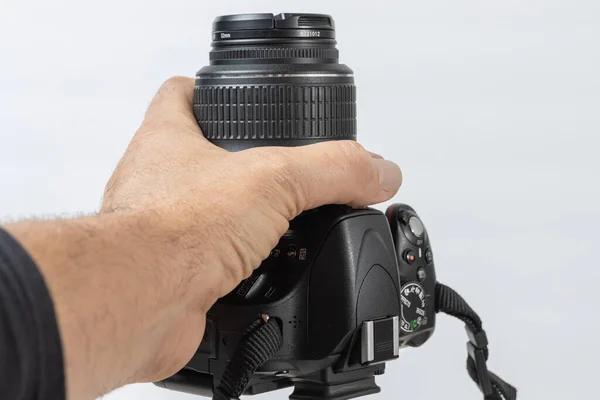 Closeup Photographic Camera Hand — Stock Photo, Image