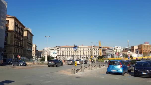Νάπολη Ιταλία Οκτωβρίου 2020 Κύρια Πρόσοψη Του Castel Nuovo Στη — Αρχείο Βίντεο