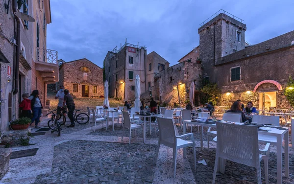 Borgio Verezzi Italia Maggio 2021 Piazza Sant Agostino Notte Con — Foto Stock