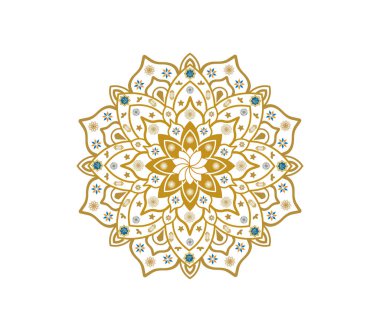 Lüks İslami Mandala, Allah 'ın Kaligrafi İllüstrasyon Vektörüyle