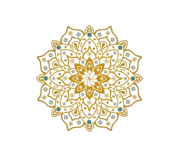 Luxus Islamisches Mandala Mit Allah Eingeschriebener Kalligraphie Illustration Vector — Stockvektor