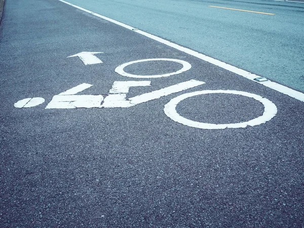 Signs Road Surface Bicycle Paths Suburban Roads — Foto de Stock