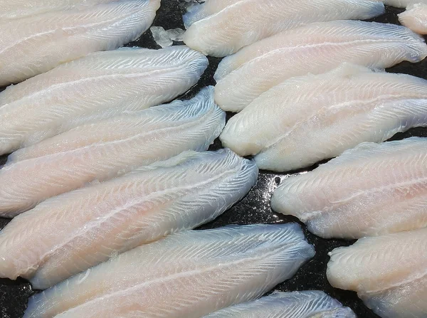 Filé Peixe Dory Pronto Para Venda Mercado Frutos Mar Supermercado Imagem De Stock