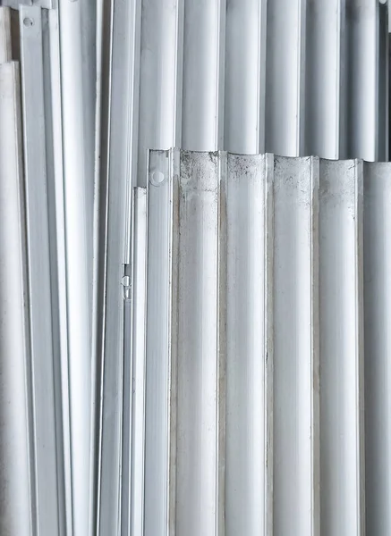 Old Corrugated Aluminum Sheet Interior Exterior Applications — Stock Photo, Image