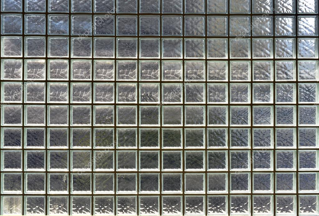 Glass Block Wall Background Night Illumination Stock