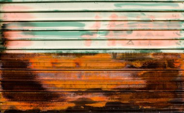 Eski çinko. paslı metal duvar doku arka plan oluklu