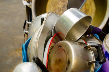 Eski mutfak araçları seti. Açık görünüm