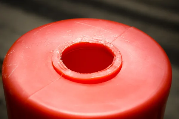 Black hole in the plastic pole — Stock Photo, Image