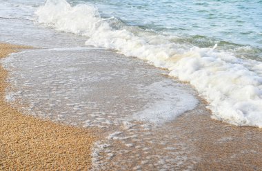 Görüntü kum plaj deniz dalgasının kapatın