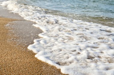 Görüntü kum plaj deniz dalgasının kapatın