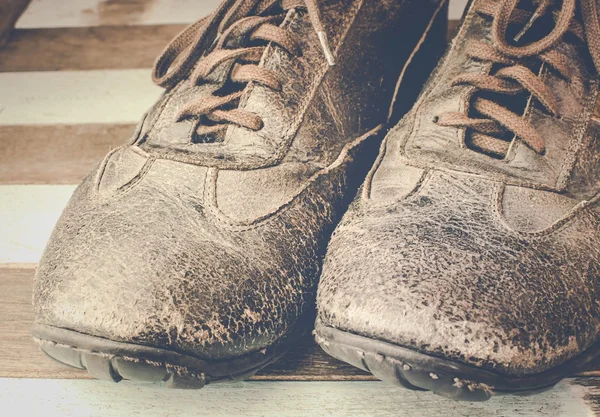 Old leather shoes close up Royalty Free Stock Photos