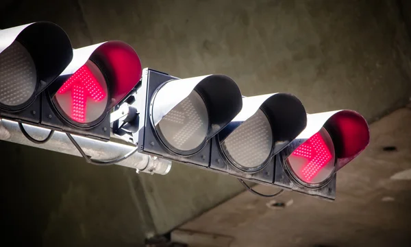Rode lampje op het snijpunt — Stockfoto