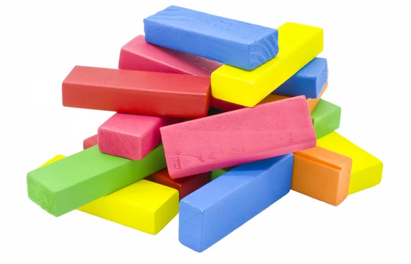 Multicolor blocos de brinquedo de madeira — Fotografia de Stock