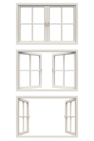 Рама белого окна